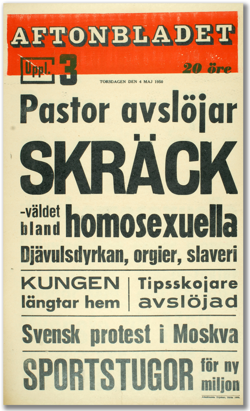  Något stort på spåren. Aftonbladet, 4 maj 1950. 